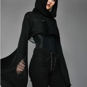 DOLLS KILL DARKEST HOUR CROP SWEATER